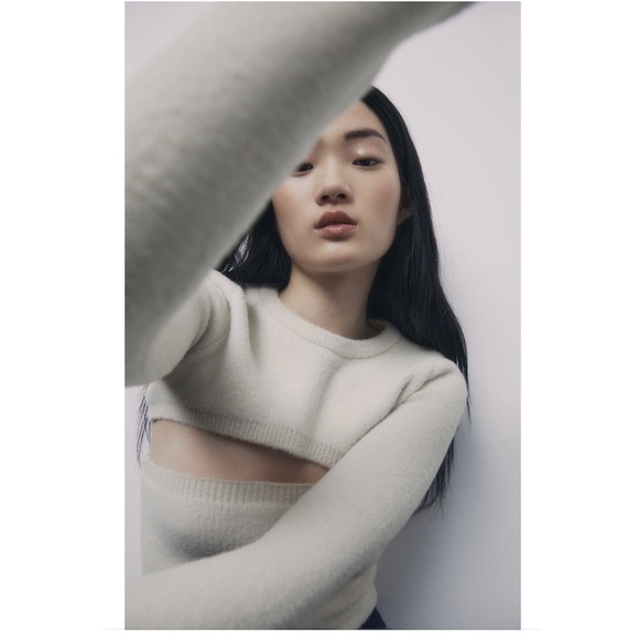 ZARA Piece Knit Arm Warmer Sweater +Tube Top